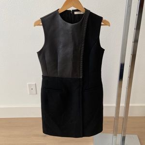 Celine Dress Black Leather Wool NEW WITH TAGS NWT